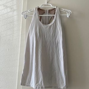 Lululemon white tank with built in bra